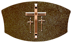 DNSWILL 517 BZ SH BR Bronze 3 Crosses Shimmer Brown Background